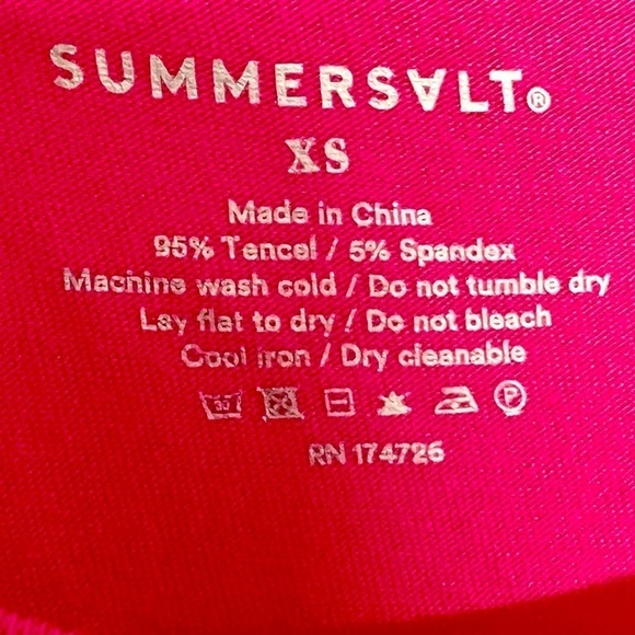 Summersalt The Everywhere Colorblock Pink Red Jersey Knit Midi Dress Women’s XS - Picture 6 of 6